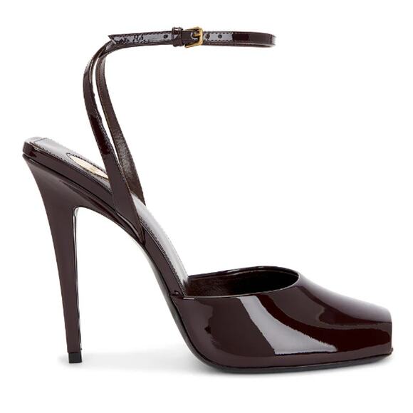 NWT Saint Laurent 110mm La Scandale Heeled Pumps Marron Glaze Women's Size EU 37 - Picture 2 of 11